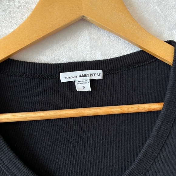 James Perse black ribbed dress size large 3 - Picture 2 of 7